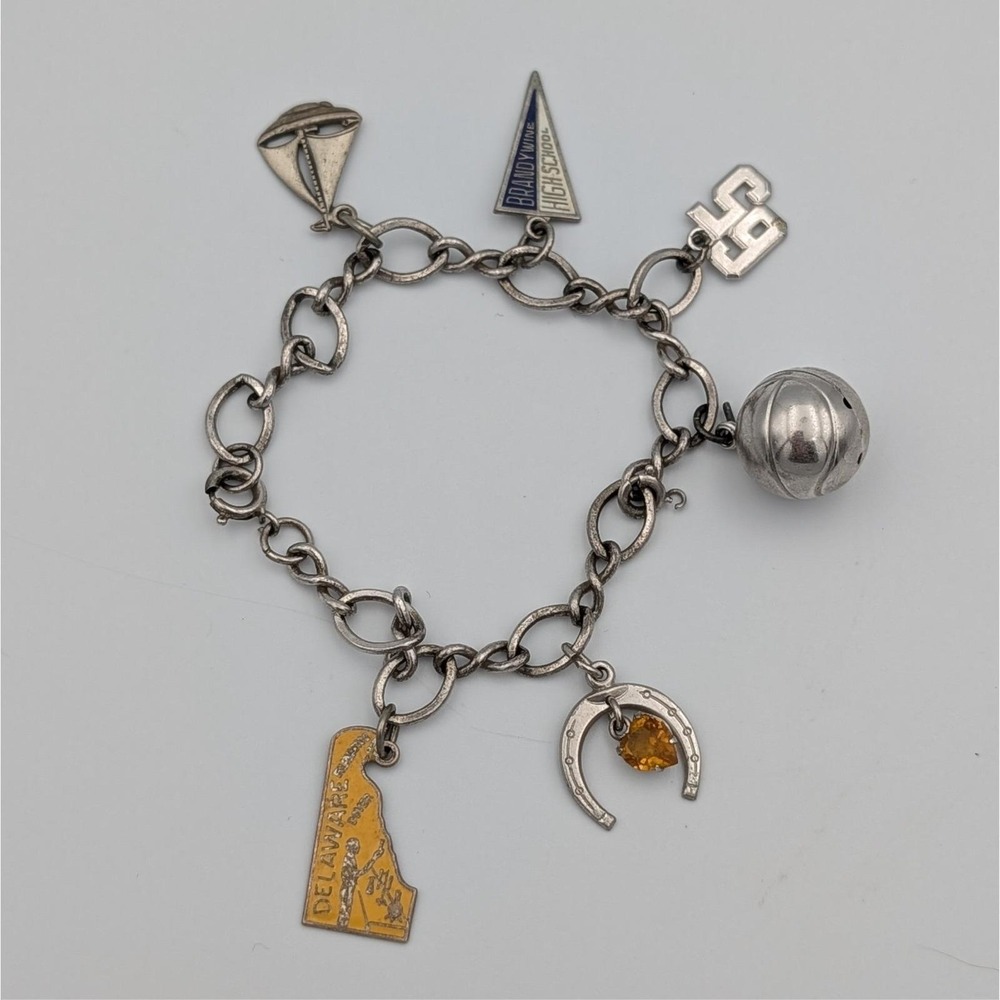 VTG 1965 Brandywine High School Bulldogs Alumni Delaware DE Charm Bracelet - Picture 1 of 3
